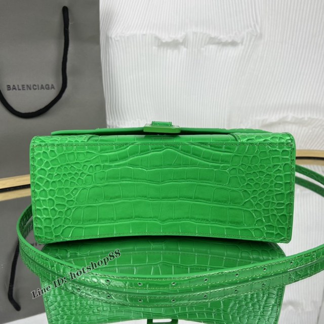 Balenciaga專櫃爆款新色小號鱷魚春綠色-綠扣沙漏包 巴黎世家Hourglass沙漏包 fyj1955